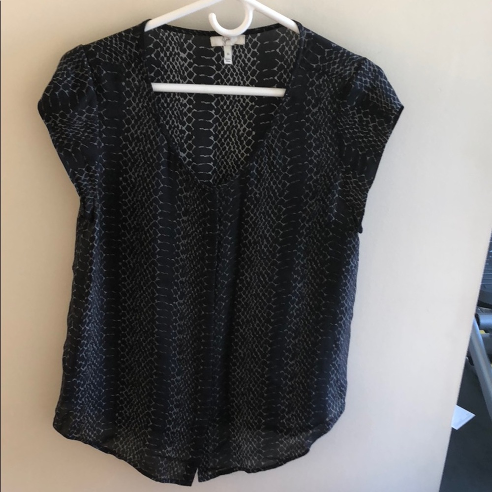 Black snake skin print joie top.
